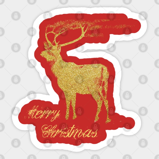 MERRY CHRISTMAS & REINDEER Sticker by Biophilia